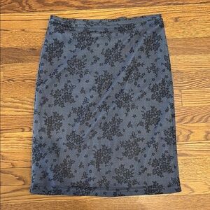 Floral Black and Blue Women's Skirt
